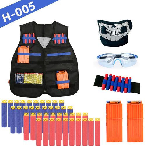 Kit De Gilet Tactique Pour Enfants,Série De Pistolets Nerf,Recharge De Fléchettes,Clips De Recharge,Masque Tactique,Bracelet Et Lunettes De Protection,Jouets Gilet Nerf - Type H006 #A