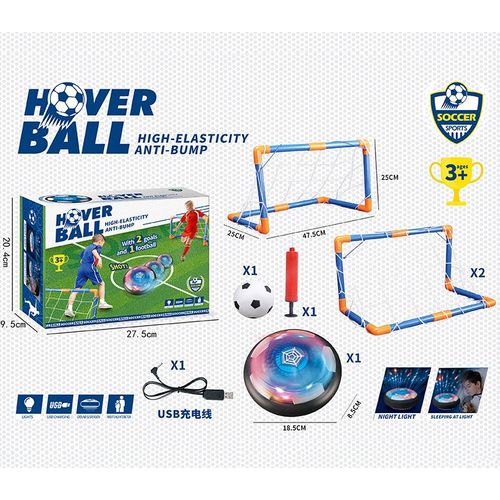 Jouet De Football Pour Enfants,Ballon Hover Rechargeable Par Usb,Lumières Led Colorées,Cadeaux Pour Enfants,Coussin D'air Coulissant,Jeu De Football Flottant Pour Enfants - Type Set 18cm Upgrade