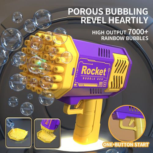 Pistolet À Bulles Électrique Portatif À 40 Trous,Machine À Bulles D'extérieur Pour Enfants,Jouet Sans Batterie Ni Eau À Bulles - Type Purple