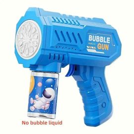 10 Trous Enfants Pistolet À Bulles Électrique Fusée Savon Automatique Machine À Bulles Pistolet À Bulles Enfants Été En Plein Air Bulle Soufflant Jouets - Type Skyblue