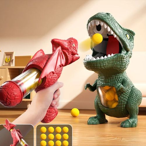 Amusant dinosaure tir tyrannosaure balle balle molle pistolet jouet ensemble Parent-enfant interactif alimenté par Air balle molle pistolet jouet cadeau - Type Single gun set