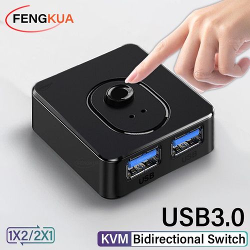 Commutateur KVM USB 3.0 1x2/2x1,Hub USB bidirectionnel USB2.0,extension USB3.0,contrôleur partagé pour clavier PC,souris,imprimante - Type USB3.0