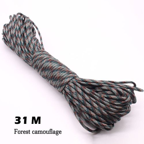 Paracorde De Camping En Plein Air,Cordon De Survie,Ulde Parachute,Accessoires De Tente De Randonnée,7 Sante,550 Dulrope Dia,4mm,31m - Type Camouflage De Forêt #A