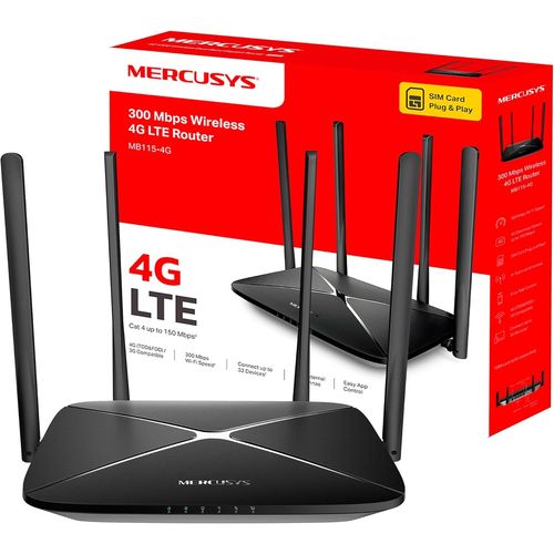 Mb115-4G Tp-Link Routeur 4G Wifi N300Mbps, Box 4G Sim, 4G Cat4 Vitesse Jusqu'À 150Mbps, Configuration Facile, Clé 4G, Ports D'Antenne Externe 4G, Modem 4G, Déverrouillé Compatible Toute Sim[H284]