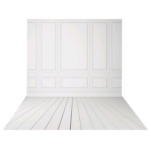 3X5Ft Vinyle Photographie DéCors Blanc Mur de Briques Plancher de Bois Mariage Fond pour Studio Photo
