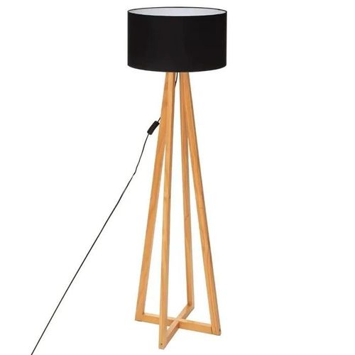 Lampadaire En Bois Coloris Noir - Diamètre 39,5 X Hauteur 141 Cm
