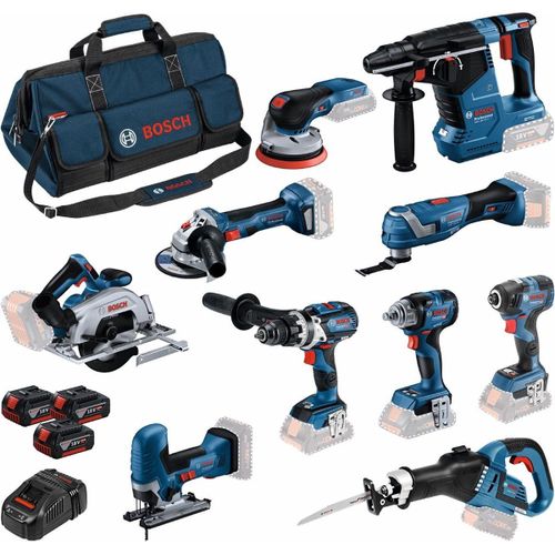 10 ToolKit 18V - 10 machines - BOSCH - avec 3 batterie 18V 5.0Ah Li-Ion - chargeur - sac de transport - 0615A5004G