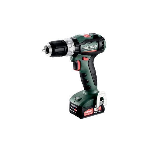 Perceuse à percussion METABO - powermaxx bs12 bl -12V 2X2AH LI-POWER - CHARGEUR SC 30 - METABOX 118 - 601046500