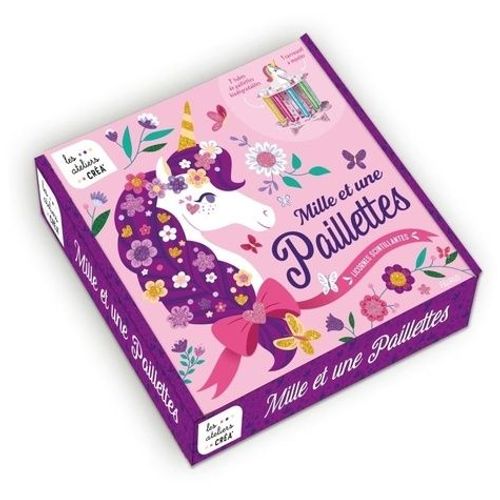 Mille Et Une Paillettes Licornes Scintillantes - Coffret Avec 7 Tubes De Paillettes Biodégradables Et 1 Carrousel À Monter