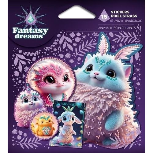 Animaux Scintillants - 15 Stickers En Pixel Strass Et Mini Cristaux, 1 Coupelle, 1 Carré De Cire & 1 Stylet