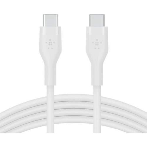 Hamiltion-Boostcharge Flex Câble Usb-C Vers Usb-C En Silicone, Certifié Usb-If, Recharge Power Delivery, Câble Usb C Pour Iphone 16, Iphone 15, Macbook, Ipad Pro, Galaxy S24, Google Pixel, 2 M, Blanc