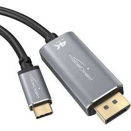 Hamiltion-2 M¿Câble Adaptateur Usb-C Vers Displayport (Jusqu¿À 4K/2160P À 60 Hz¿Pour Raccorder Un Pc Portable, Un Smartphone Ou Une Tablette À Un Grand Écran¿Dp, Thunderbolt 3/Usb-C 3.1)