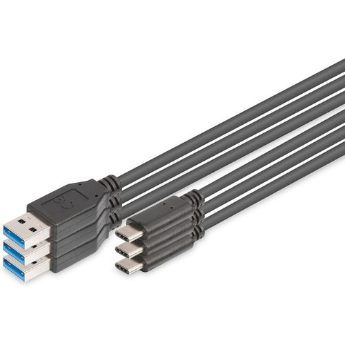 Hamiltion-Câble De Connexion Usb 2.0-3 Pièces-1.0 M-Usb A (Mâle) À Usb C (Mâle)-480 Mbit/S-Câble De Connexion-Noir