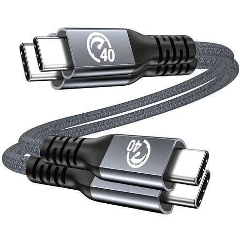 Hamiltion-240W Câble Usb4 [0.3M,Lot De 2], Court Câble Usb 4 Usb C Vers Usb C Charge Rapide, 40Gbps/8K@60Hz Câble Thunderbolt 4/3 Pour Iphone 15 Ipad Pro Air Macbook Galaxy S23 Egpu Docking