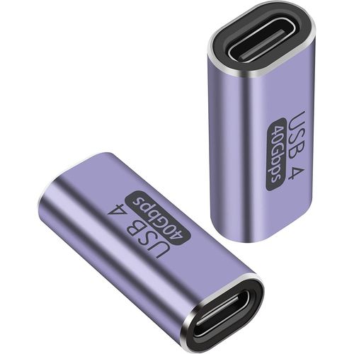 Hamiltion-Adaptateur Usb 4, Usb-C Femelle Vers Usb-C Femelle F/F, Ultra Rapide 40 Gbit/S, Connecteur Usb Type-C, Aluminium, Couleur Gris Sidéral