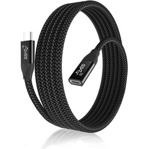 Hamiltion-Câble Extension Usb C 2M,Usb-C 3.1 Gen2 10Gbps Cordon Femelle À Mâle Type C,Rallonge Adaptateur Thunderbolt 3 Pour Magsafe Chargeur,Nintendo Switch,Macbook Pro,Ipad Air 5 Mini 6,Steam Deck