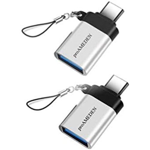 Hamiltion-Adaptateur Usb 3.0 A Vers Usb C [2 Packs],Adaptateur Usb A Vers Usb C Pour Macbook, Iphone, Samsung, Huawei Et Tous Les Appareils De Type C, 5 Gbps, Silver.