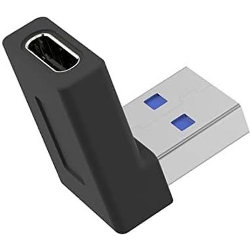 Hamiltion-Adaptateur Usb-C Sur Usb 3.0 A, Prise Enfichable, Plugin Incurvé, Super-Vitesse 3 Gbit/S, Couleur: Noir