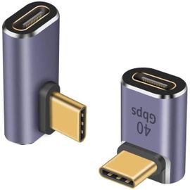 Hamiltion-Adaptateur Usb C À 90 Degrés 40Gbps, Right Angle Usb C Adapter 100W, Usb Type C Extender Connector Adapter Pour Thunderbolt 4/3, Steam Deck, Iphone 15, Switch, Iphone 2Styles