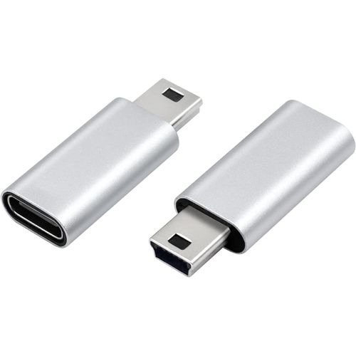 Hamiltion-Adaptateur Usb C Vers Mini Usb, Adaptateur Mini Usb Vers Usb C, Prise Usb C De Type C Vers Prise Mini Usb Connexion D'Ordinateurs (Argent)
