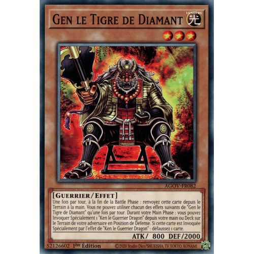 Yu Gi Oh ! Gen Le Tigre De Diamant Agov-Fr082 Commune En Français