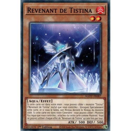 Yu Gi Oh ! Revenant De Tistina Agov-Fr087 Commune En Français