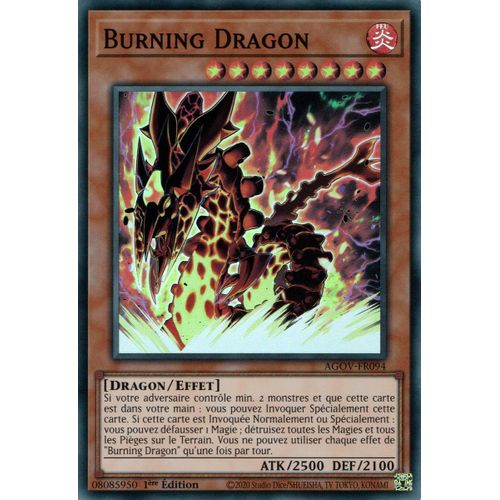 Yu Gi Oh ! Burning Dragon Agov-Fr094 Super Rare En Français