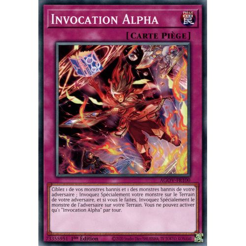 Yu Gi Oh ! Invocation Alpha Agov-Fr100 Commune En Français