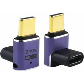 Hamiltion-40 Gbps Adaptateur Usb C,Type C Mâle Vers Usb C Femelle,Charge 240W, Connecteur De Transmission Audio Et Vidéo 8K/60 Hz, Adapté Aux Appareils D'Interface Thunderbolt 3/4 Et Usb Type C