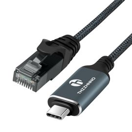 Hamiltion-Câble Adaptateur Usb C Vers Ethernet 1M, Type C Vers Rj45 Lan Gigabit, Directement Connecté, Compatible Thunderbolt 3/4 Pour Macbook Pro/Air, Ipad Pro, Iphone 15, Galaxy S24