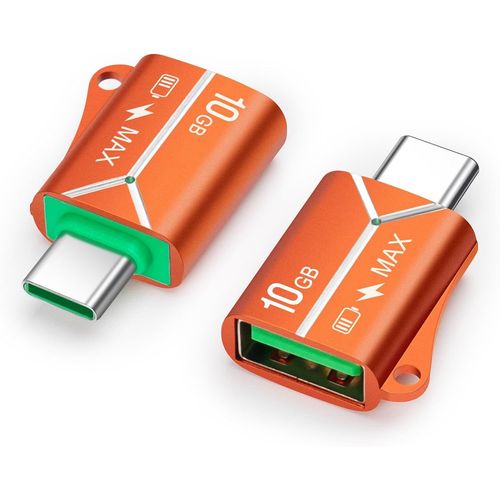 Hamiltion-Adaptateur Usb C Vers Usb (2 Pack), Adaptateur Usb-C Mâle Vers Usb 3.0 Femelle Compatible Avec Iphone 15 Series/Ipad/Imac/Macbook Pro Et Thunderbolt 4/3 Devices (Orange)