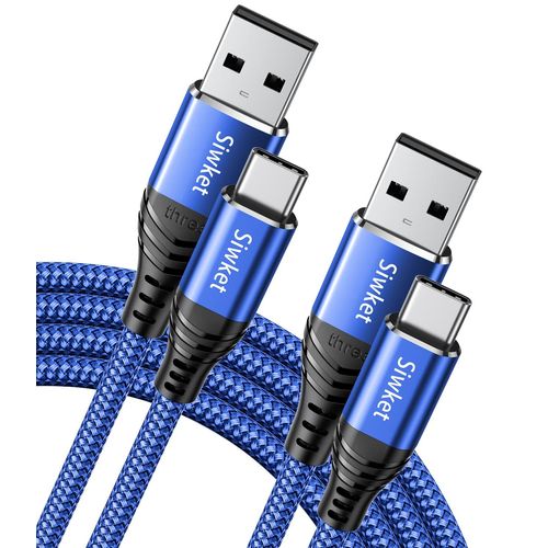 Hamiltion-Câble Usb Type C, Lot De 1m 2musb Cable Type C En Nylon Tressé Chargeur Usb C Connecteur Pour Samsung Galaxy S10/ S9/Note 10 9,Huawei P30/ P20/ Mate20, Sony Xperia Xz