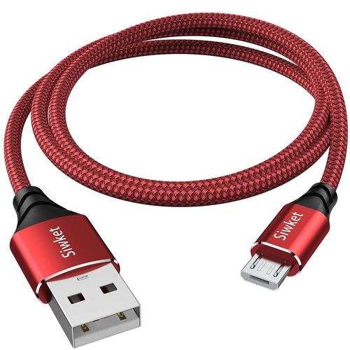 Hamiltion-Câbles Micro Usb 5m, Câble De Charge Usb A Vers Micro Tressé En Nylon Câble De Charge Android Compatible Pour Samsung Galaxy S7 S6 Edge J7 J5 J3, Redmi, Huawei, Sony, Lg, Kindle, Ps4,Rouge