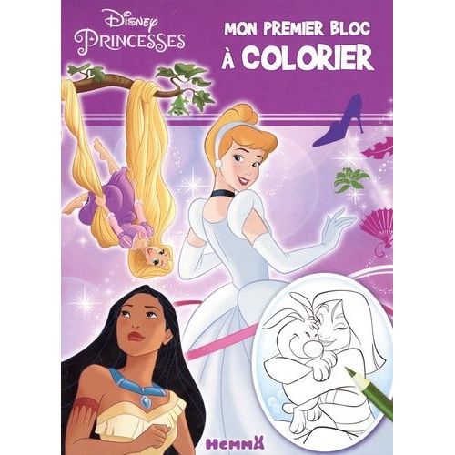 Mon Premeir Bloc À Colorier Disney Princesses - Cendrillon, Pocahontas, Raiponce