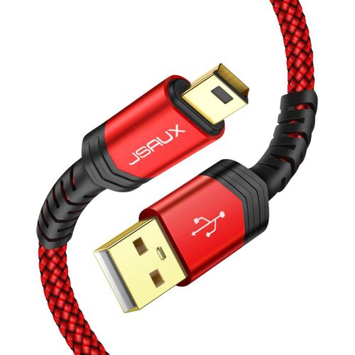 Hamiltion-Câble Mini Usb [2 Pièces 1M+2M] Câble De Charge Usb 2.0 Mini B Compatible Avec Manette Ps3, Dash Cam, Garmin Gps Navi, Blue Yeti, Ti-84 Plus Ce Lecteur Mp3, Tiptoi, Canon Rouge