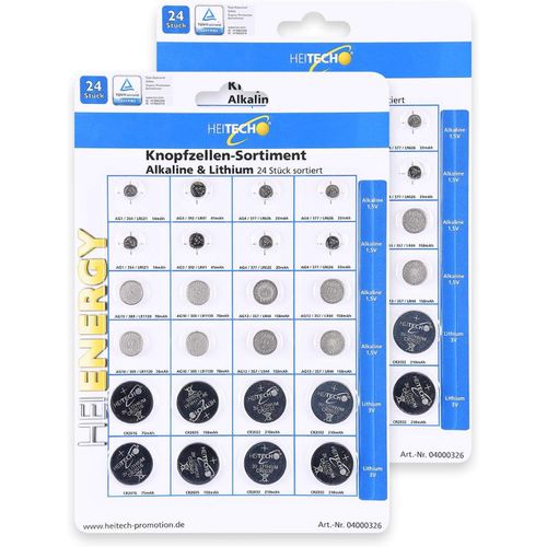 Hamiltion-Heitech 48 Paquets De Piles Bouton Alcalines Et Au Lithium-4X Ag1-4X Ag3-8X Ag4-8X Ag10-8X Ag13-4X Cr2016-4X Cr2025-8X Cr2032-1.5V, 3V Piles Bouton Étanches