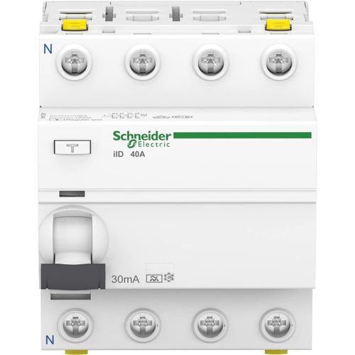 Hamiltion-Schneider A9Z21440 Disjoncteur Différentiel Iid, 4P, 40A, 30Ma Type A, Blanc