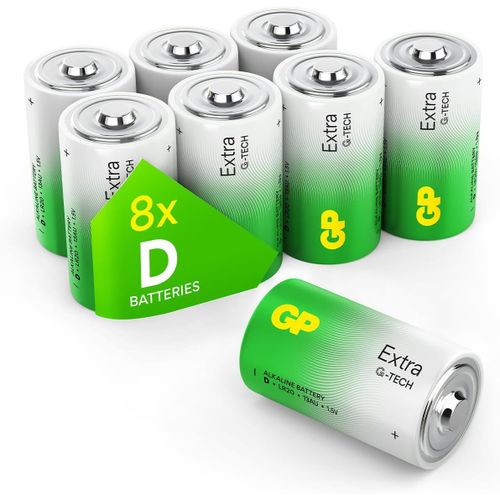 Hamiltion-Piles D-Lot De 8 Piles | Extra | Batterie Type D Lr20 1,5V Alcaline-Longue Durée Et Haute Performance Pour Le Quotidien | Durée De Vie De 10 Ans