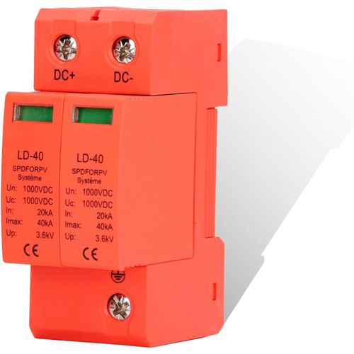 Hamiltion-2P Dispositif De Protect Contre Les Surtensions, 1000V Dc 20 40Ka Protecteurs De Tension Pv, Régulateurs De Tension, Parafoudres, Dispositifs De Protect, Montage Sur Rail Din