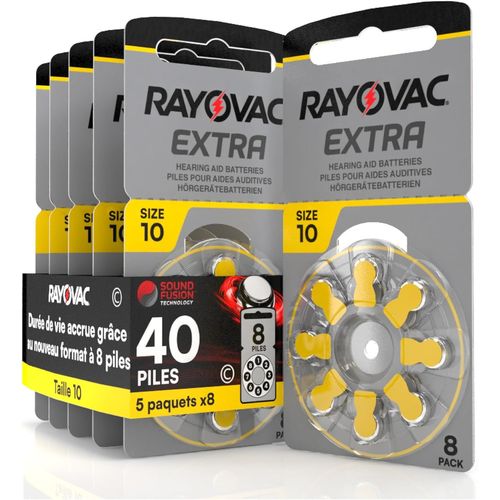 Hamiltion-40 Piles Pour Appareils Auditifs Rayovac Extra 10.-5 Ampoules De 8 Piles