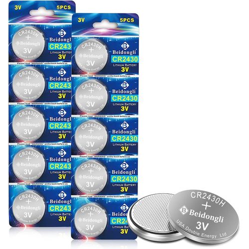 Hamiltion-Cr2430 Pile Bouton Au Lithium 3V Cr-2430 Piles Lot De 10¿5 Ans Garantie De Stockage¿ (2430-10)
