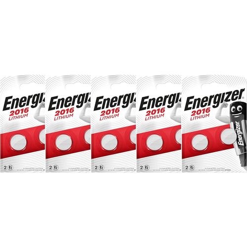 Hamiltion-Energizer Cr2016 Lot De 5 Piles Au Lithium 3 V (Total 10 Piles)