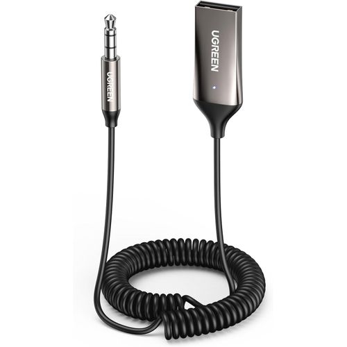 Hamiltion-Adaptateur Jack Bluetooth 5.3 Pour Voiture Récepteur Bluetooth Avec Prise Jack 3.5Mm Auxiliaire Bluetooth Pour Autoradio Enceinte Haut Parleur Amplificateur, Appel Mains Libres (Gris Foncé)