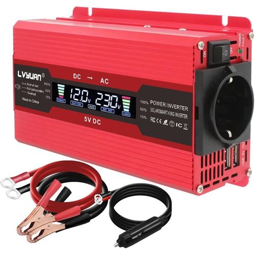Hamiltion-Convertisseur De Tension 750w / 1500w 12v 220v Convertisseur 12v 230v Lcd 2usb Transformateur De Tension 12v 220v