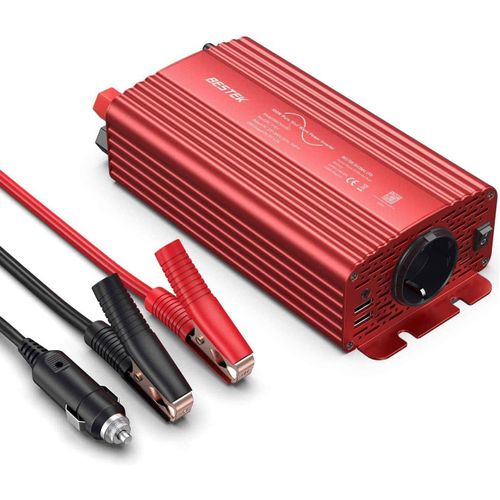 Hamiltion-Convertisseur Pur Sinus 500w, Convertisseur 12v 220v Pour Voiture Camion Onduleur Transformateur Avec 2 Ports Usb 4,2a Et 1 Prise Ac(Adaptateur Allume-Cigare, Clips De Batterie, 2 Fusibles)