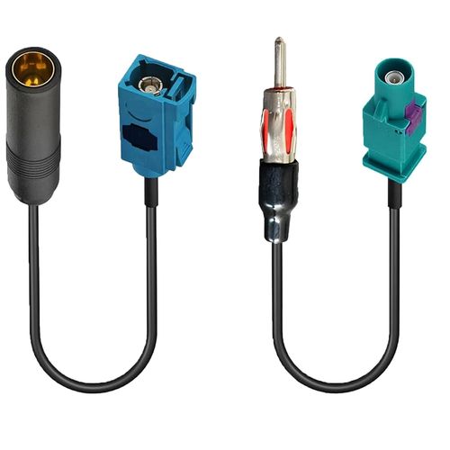Hamiltion-2 Pcs Universel Véhicule Voiture Stéréo Fm Radio Antenne Câble, Adaptateur Fakra Z Mâle Femelle Vers Din Fiche Prise De Connecteur Pièces Kit Pour Autoradio Hd Audio Cd Media Player Récepte