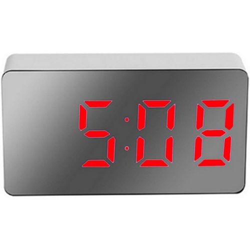 Hamiltion-Réveil Miroir Led Avec Grand Écran Led Avec Fonction Snooze Pour Chambre À Coucher, Salon, Bureau (Rouge)