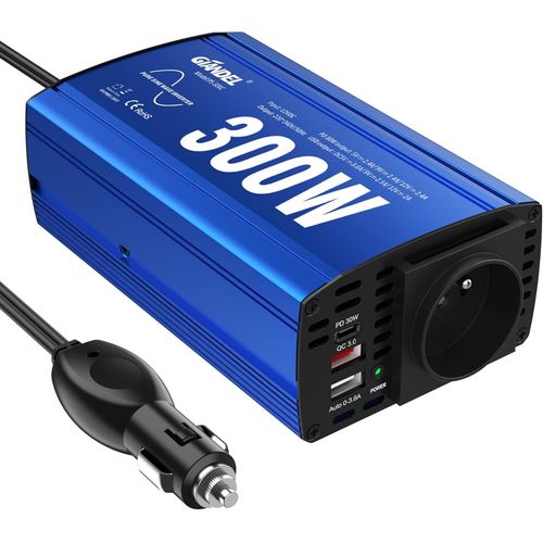 Hamiltion-300w Pur Sinus Convertisseur 12v 220v 230v Onduleur À Onde Sinusoïdale Pure Adaptateur De Voiture Avec Pd30w Type-C & Qc 3.0 Type-A Usb Pour Tablettes Portables Smartphones