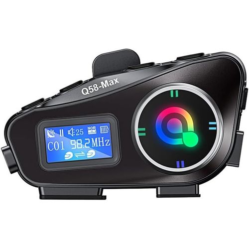 Hamiltion-Intercom Moto Casque 500m, Bluetooth Moto Casque D'écoute, Prise En Charge L'audio Fm/Carte Cf/Siri, Partage Musique, Ip65 Interphone Communication Système Avec Lumière Atmosphérique, 1000m