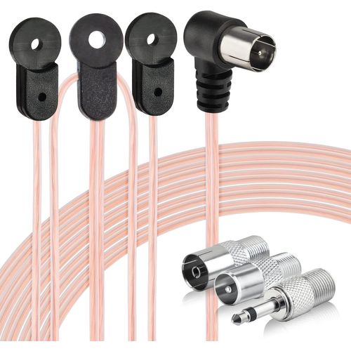 Hamiltion-Cable Antenne Radio Fm Interieur Dipôle 75 Ohm Connector F Cable Coaxiale Forme En Y 2M Pour Amplifiee Tuner Chaine Hifi Récepteur Stéréo Audio Vidéo Onkyo Denon Pioneer